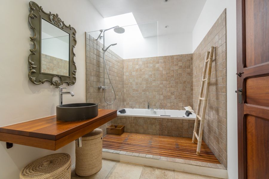 Baño de una habitación en Can Vicent d'en Costa